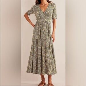 Boden Tiered Wrap Jersey maxi Dress